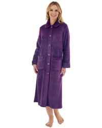 Slenderella Womens 46" Mini Waffle Button Dressing Gown