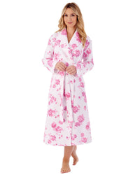 Slenderella Womens 46" Floral Mock Quilt Dressing Gown