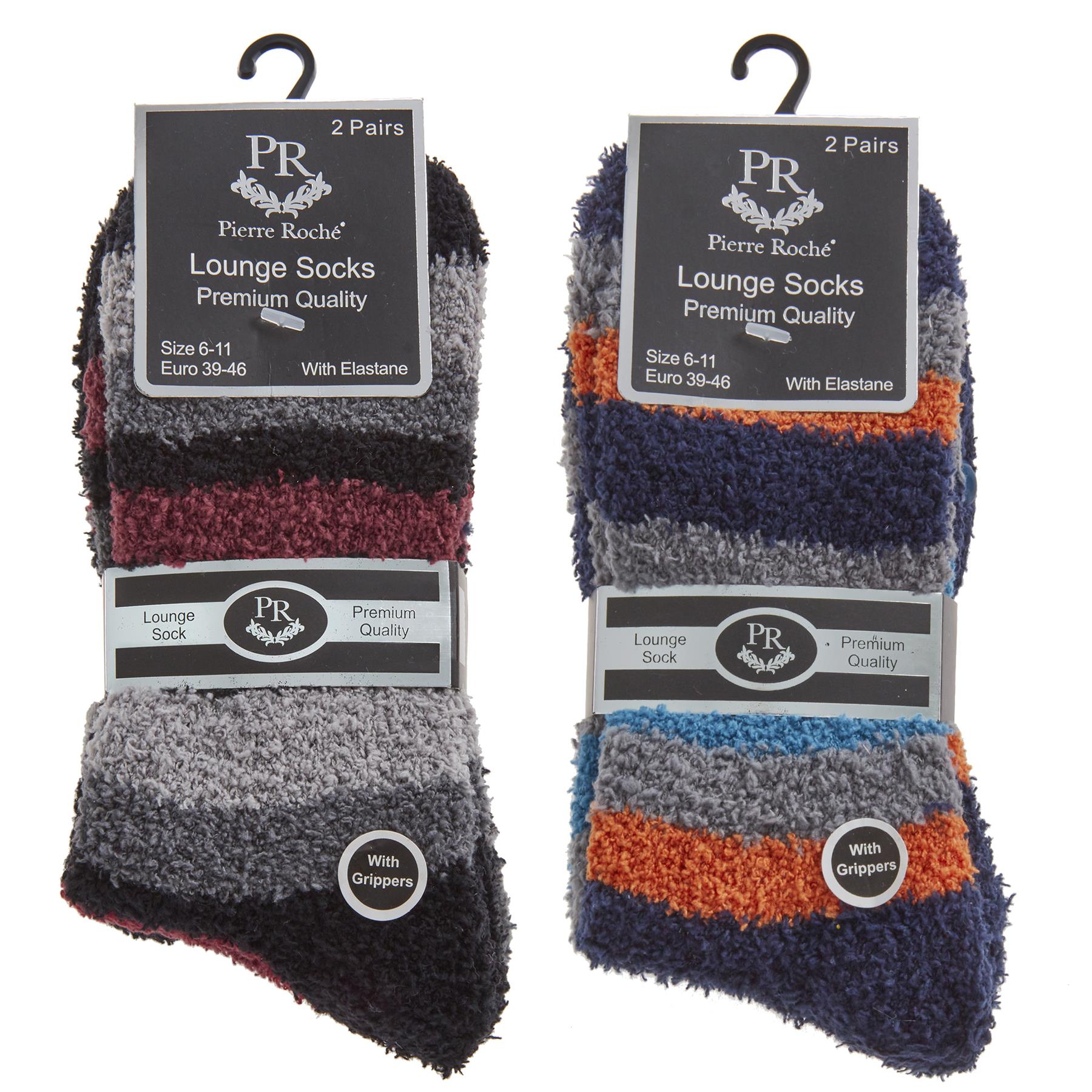 Pierre Roche Mens 4 Pack Striped Lounge Socks