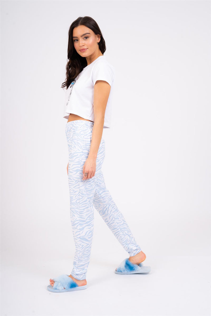 Loungeable Womens Blue Zebra Pyjamas