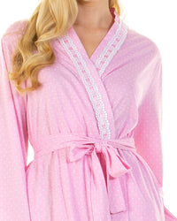 La Marquise Womens Cotton Dots Robe