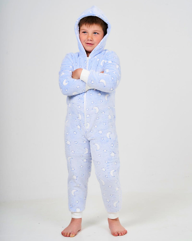 Kids Blue Moon & Star Print Onesie