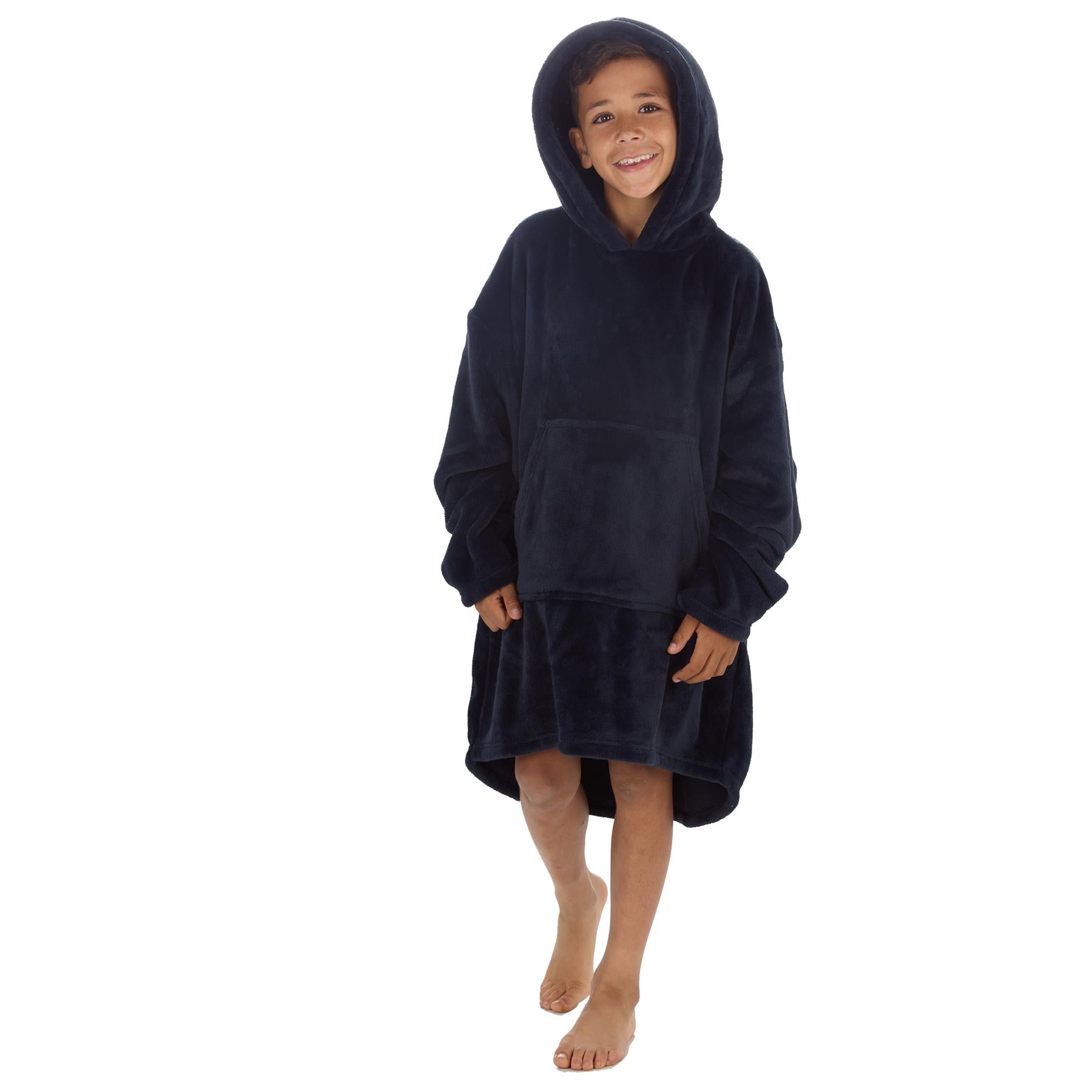 Huggable Kids Plain Oversized Fleece Hoodie