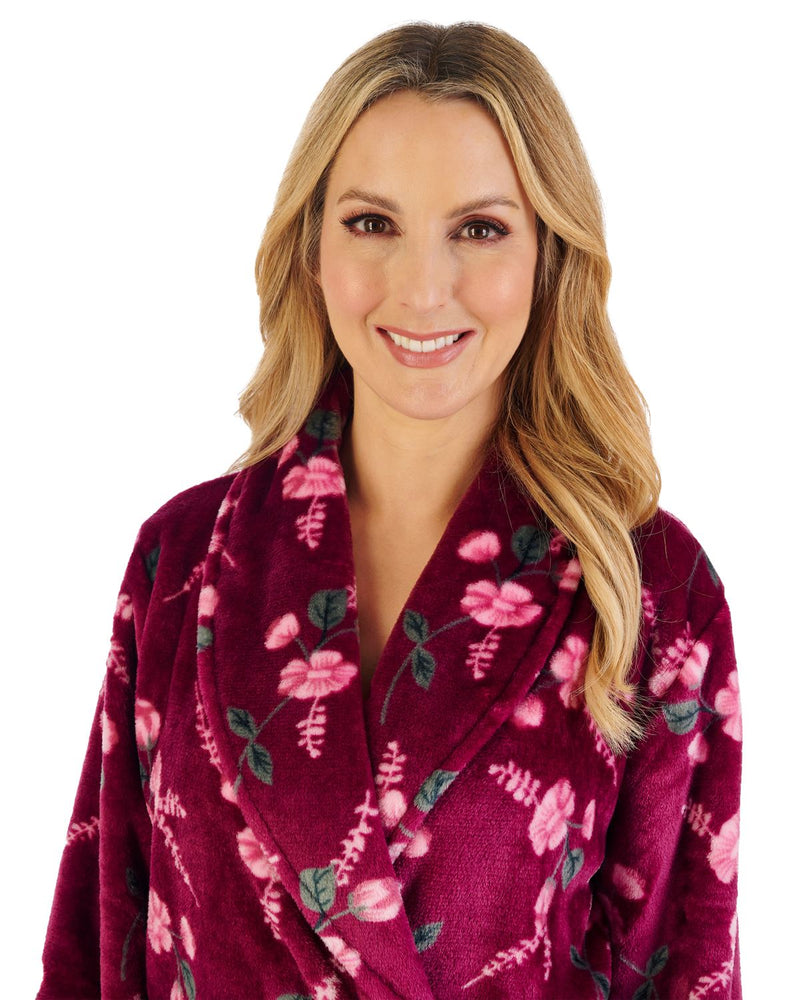 Slenderella Womens 46" Floral Wrap Dressing Gown