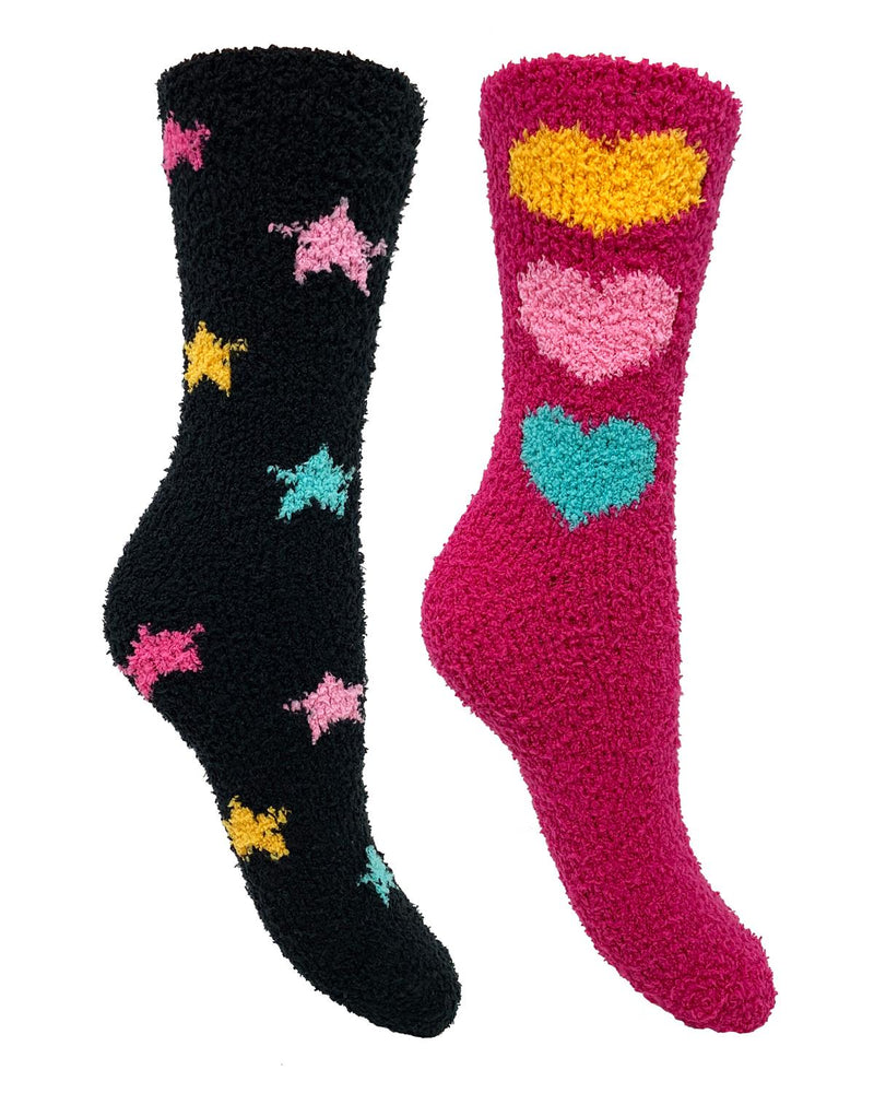 Nice Socks Womens 2 Pack Star & Heart Cosy Socks