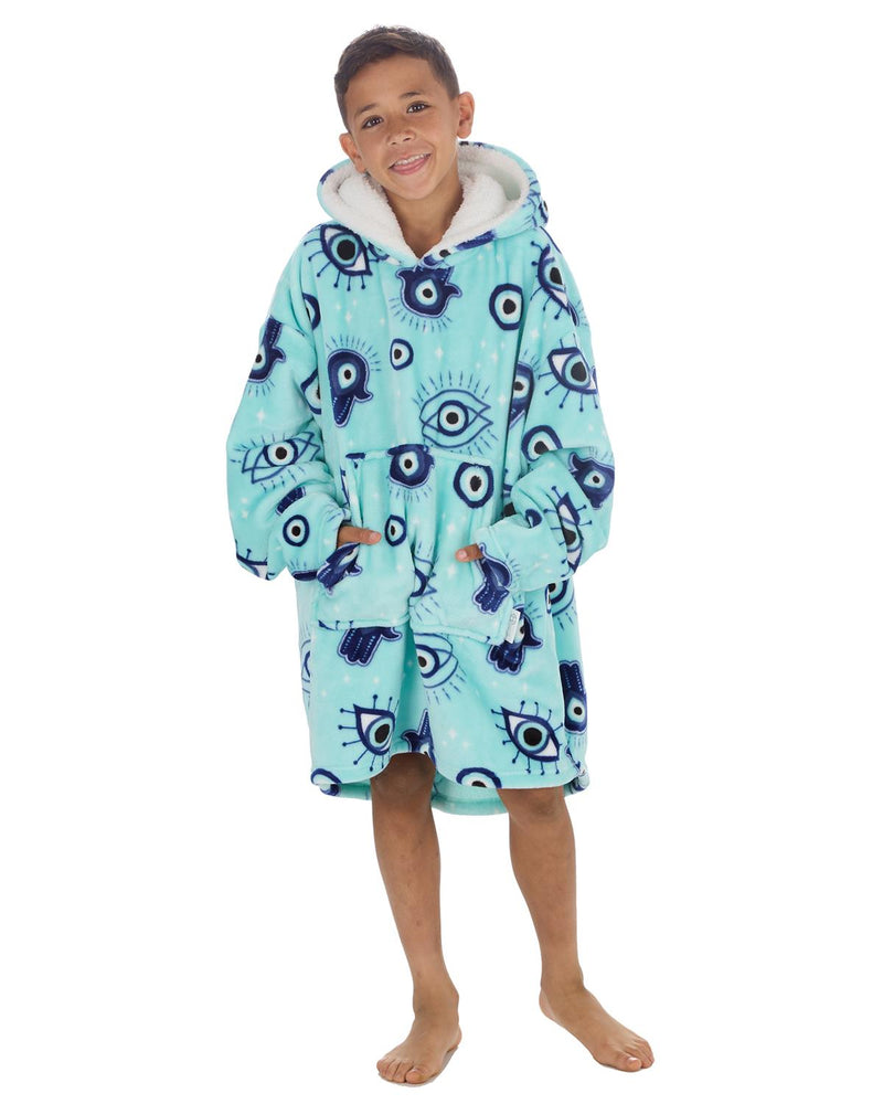 Huggable Kids Aqua Protective Eye Snuggle Hoodie