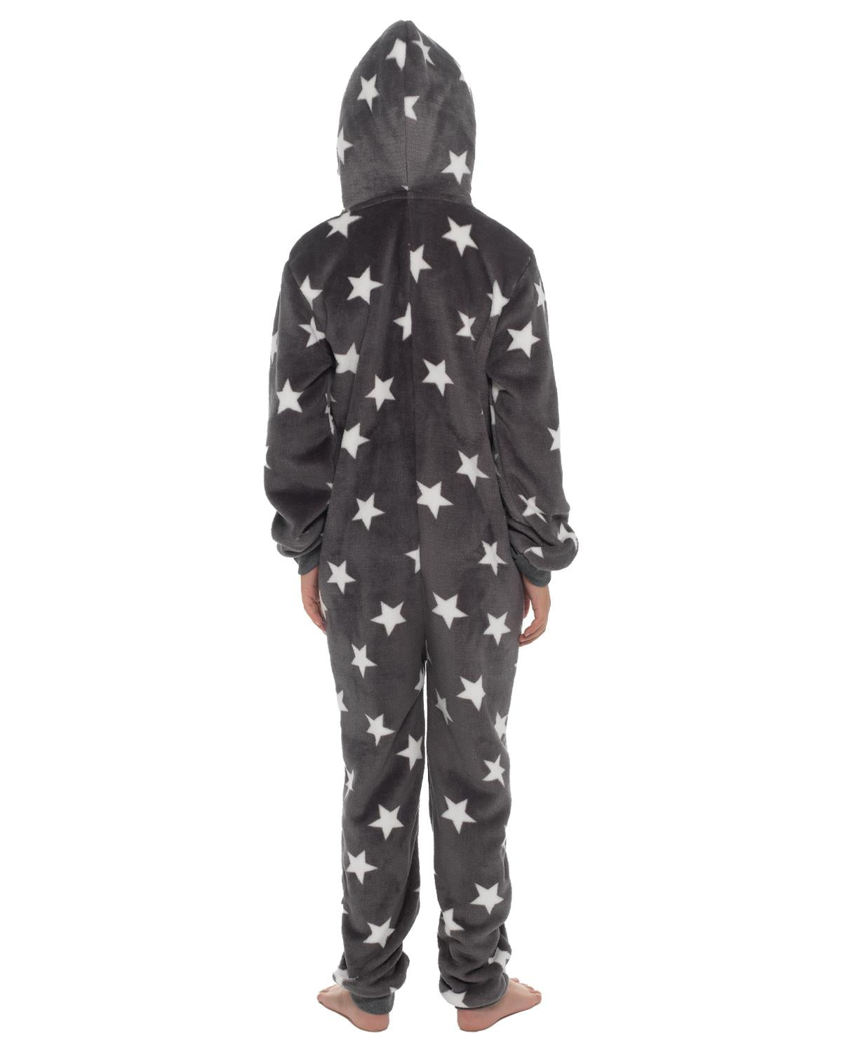 Slumber Hut Girls Grey Star Print Onesie