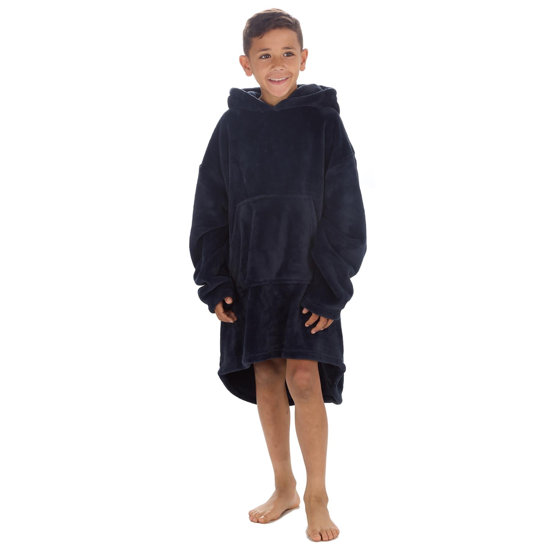 Huggable Kids Plain Oversized Fleece Hoodie