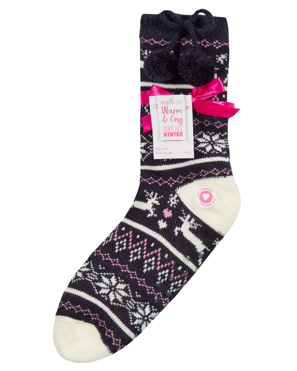 Forever Dreaming Womens Fairisle Slipper Socks