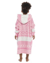 Follow That Dream Girls Pink Fairisle Oversized Hoodie