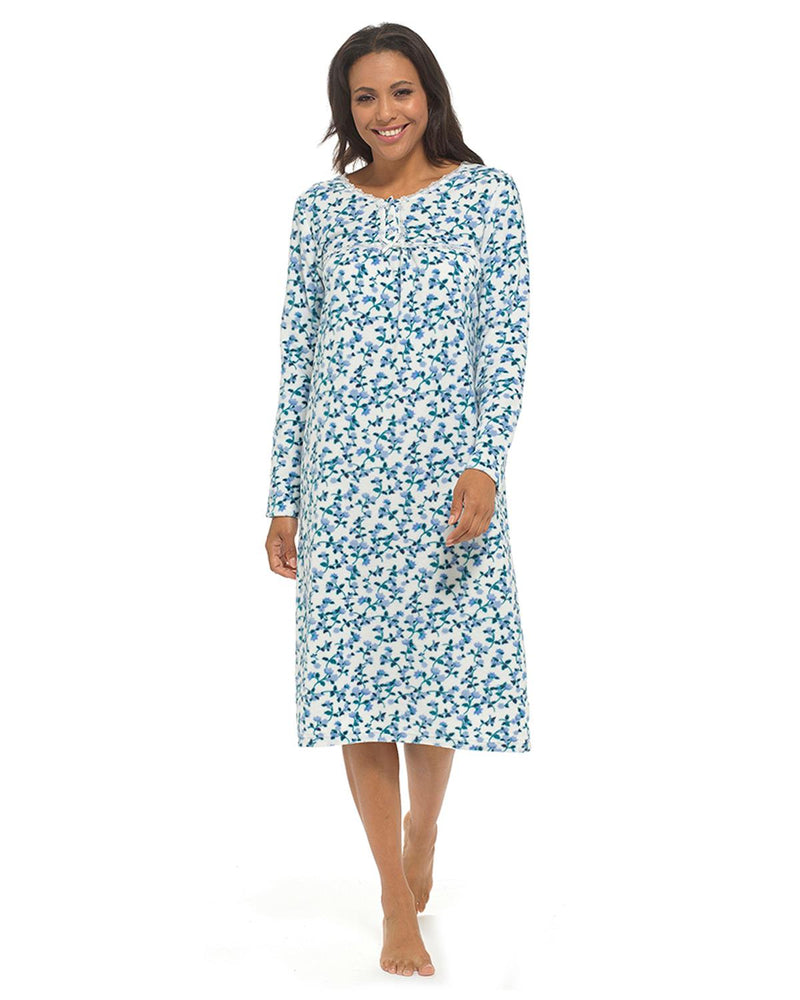 Wolf & Harte Womens Polar Fleece Floral Nightie