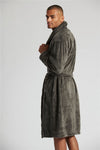 Loungeable Mens Shawl Collar Fleece Dressing Gown