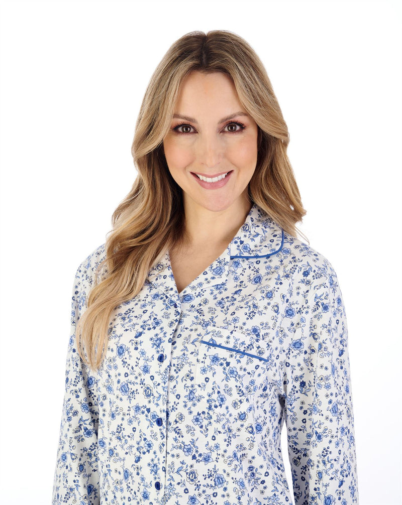 Slenderella Womens Ditsy Floral Long Sleeve Cotton Pyjamas