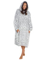 Huggable Womens Snow Leopard Long Snuggle Hoodie