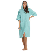 Forever Dreaming Womens Hooded Zip Towelling Bathrobe