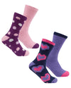 Forever Dreaming Womens 4 Pack Heart & Spot Slipper Socks