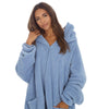 Huggable Womens Oversized Sherpa Lined Zip Hoodie