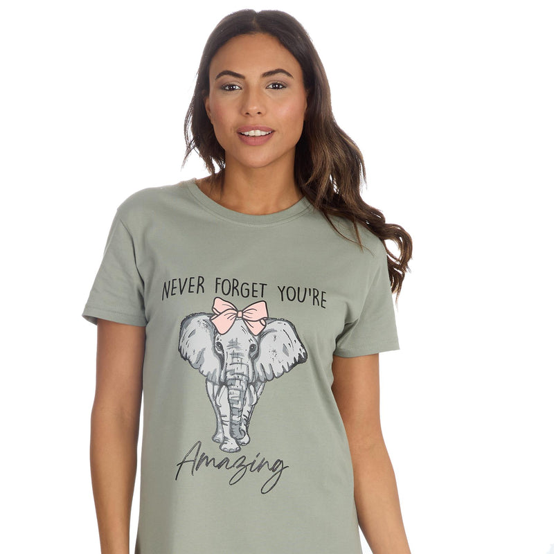 Forever Dreaming Womens Khaki Elephant Nightie