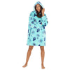 Huggable Womens Aqua Protective Eye Snuggle Hoodie