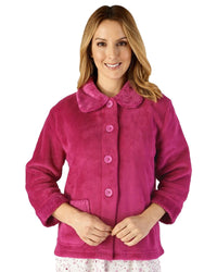 Slenderella Womens Mini Waffle Button Bed Jacket