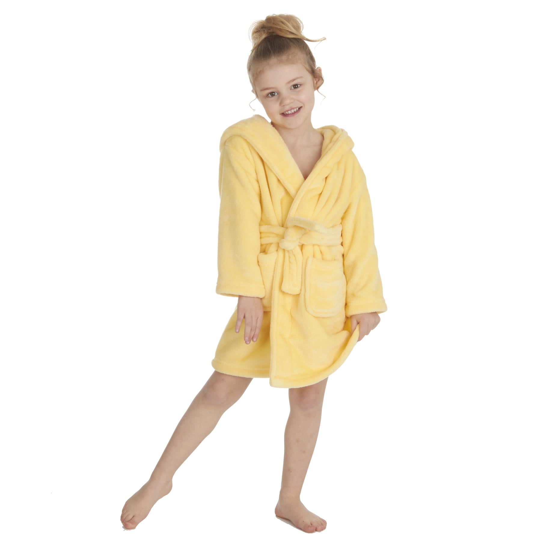 Kids Yellow Duck Fleece Dressing Gown