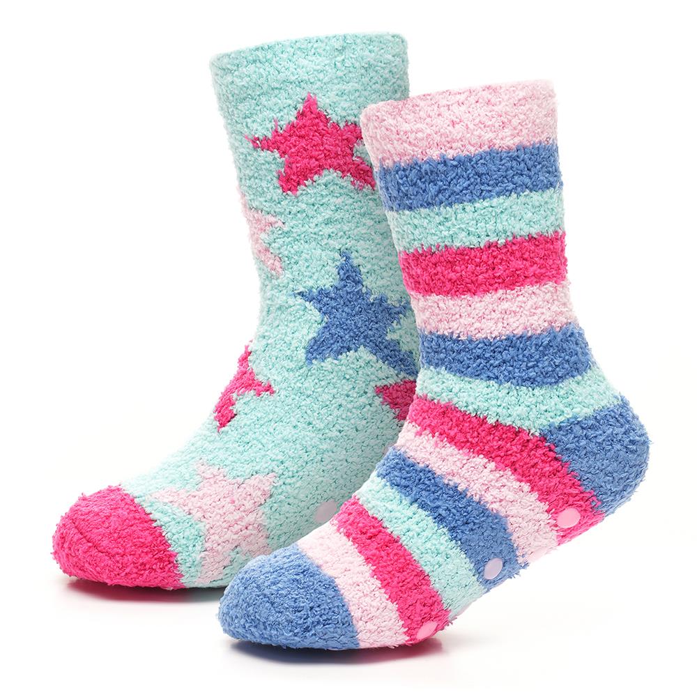 4 Pairs Girls Hearts & Stars Cosy Socks