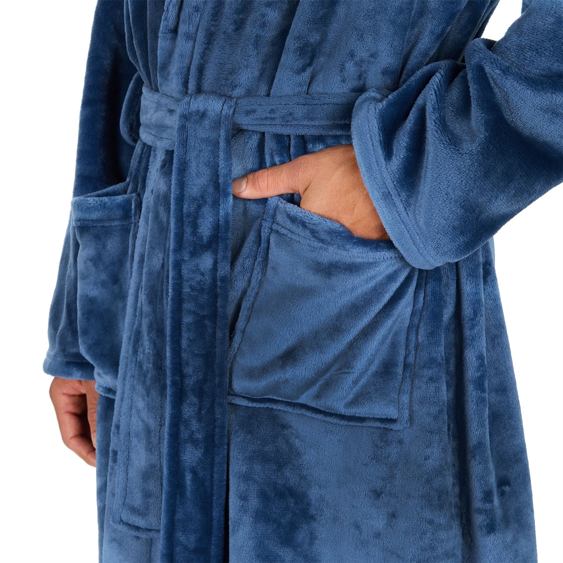 Pierre Roche Mens Polished Hooded Dressing Gown