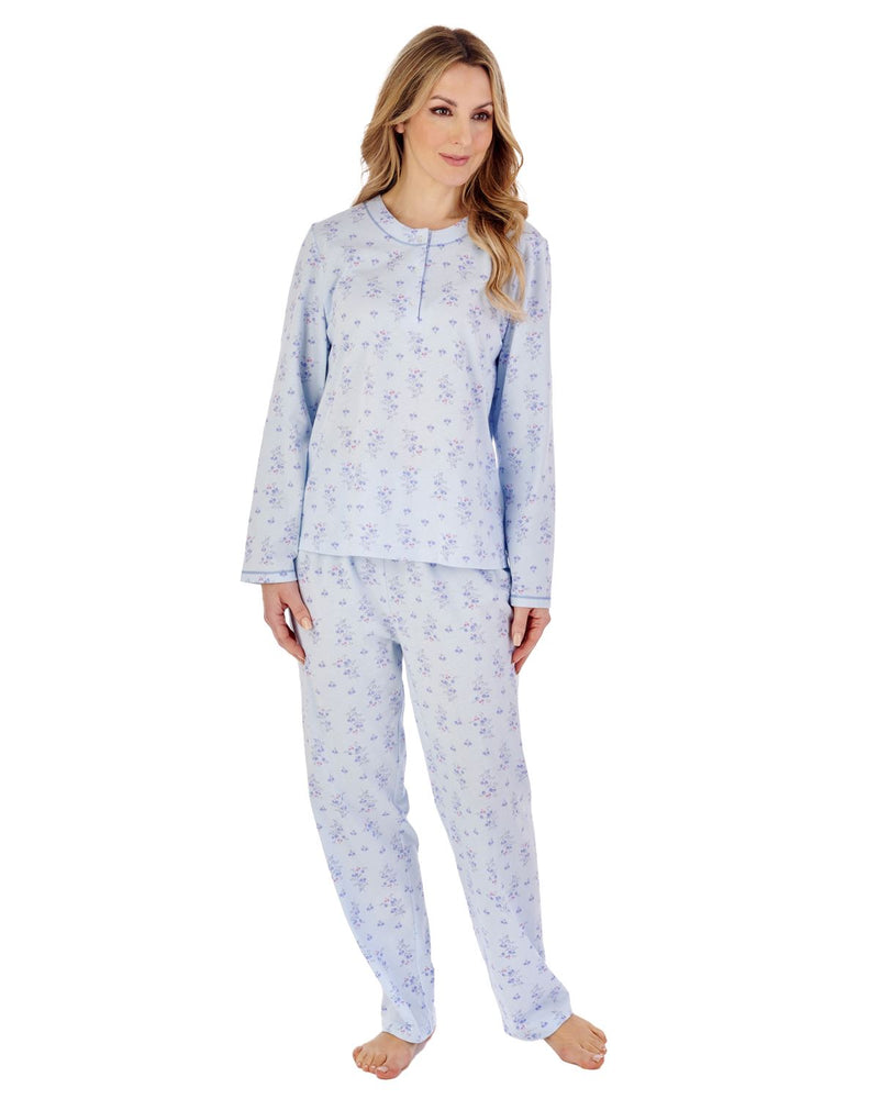 Slenderella Womens Trailing Floral Jersey Cotton Pyjamas