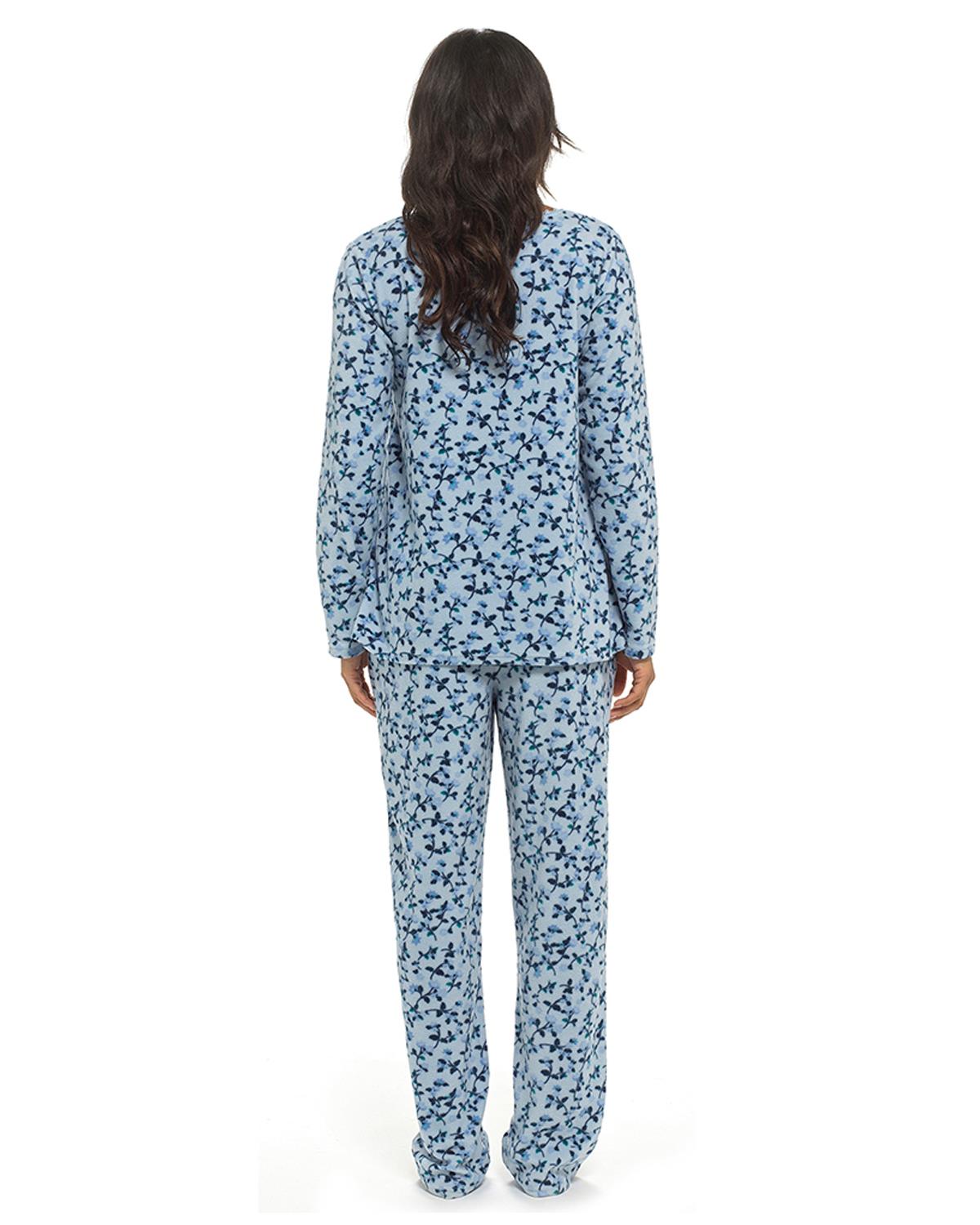 Wolf & Harte Womens Polar Fleece Floral Pyjamas