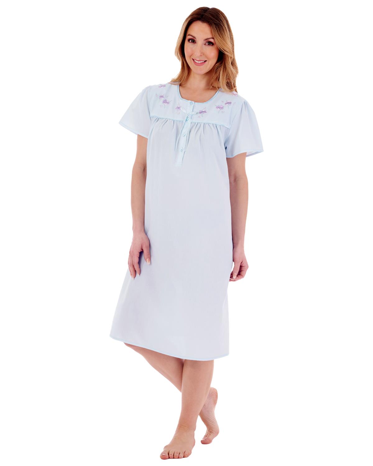 Slenderella Womens Polycotton Short Sleeve Nightdress