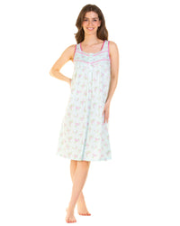 La Marquise Womens Primrose in Bloom Jersey Sleeveless Nightie