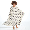 Huggable Girls Heart Print Oversized Blanket Poncho