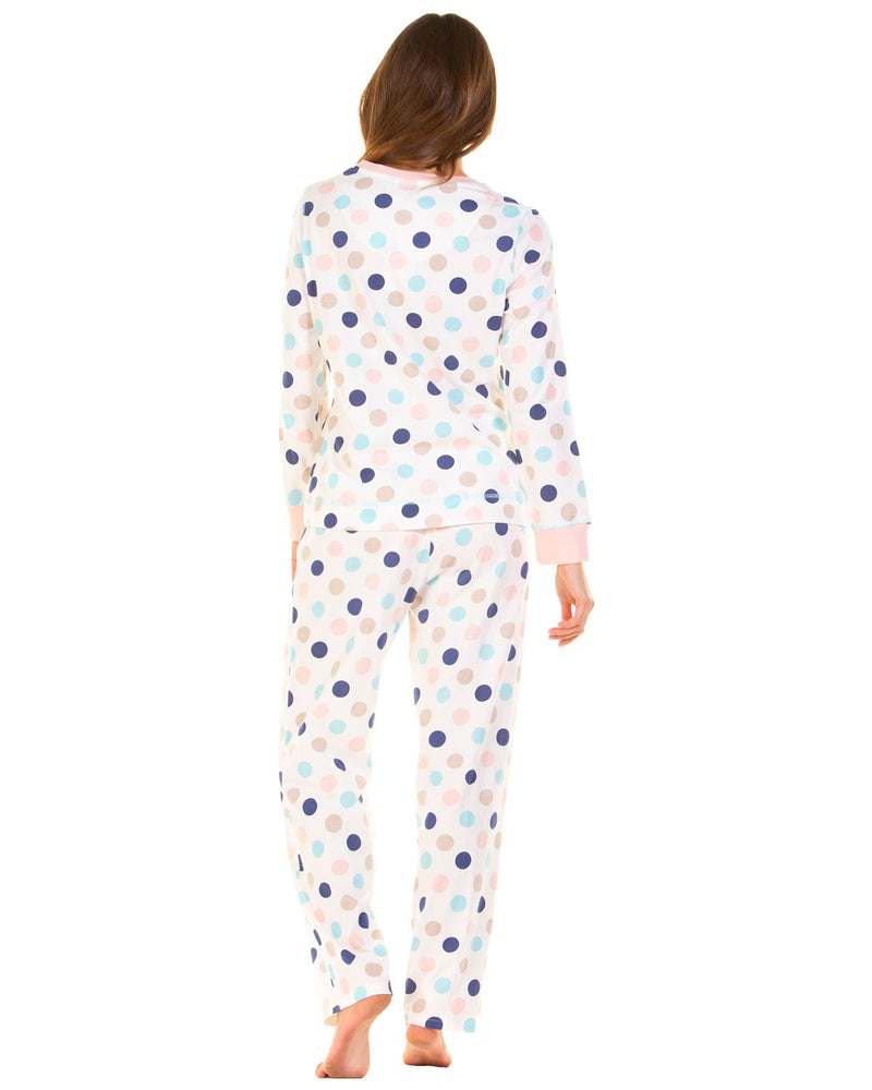 Sue Marks Womens Misty Dots Long Sleeve Pyjamas