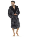 Foxbury Mens Hooded Sherpa Trim Dressing Gown