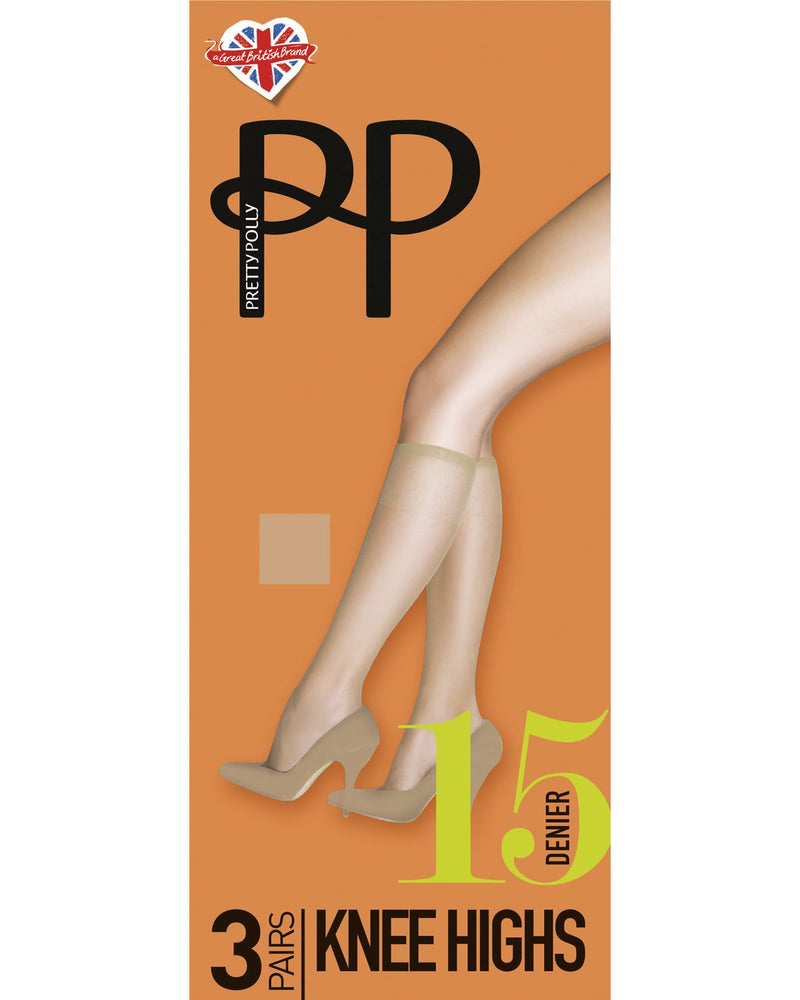 Pretty Polly Womens 3 Pack Everyday 15 Denier Knee Highs