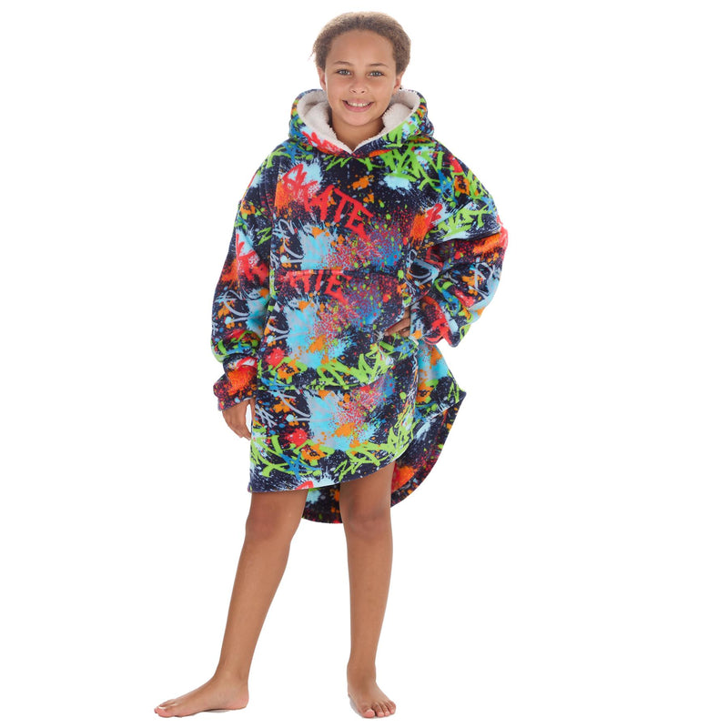 Huggable Kids Graffiti Oversized Snuggle Hoodie