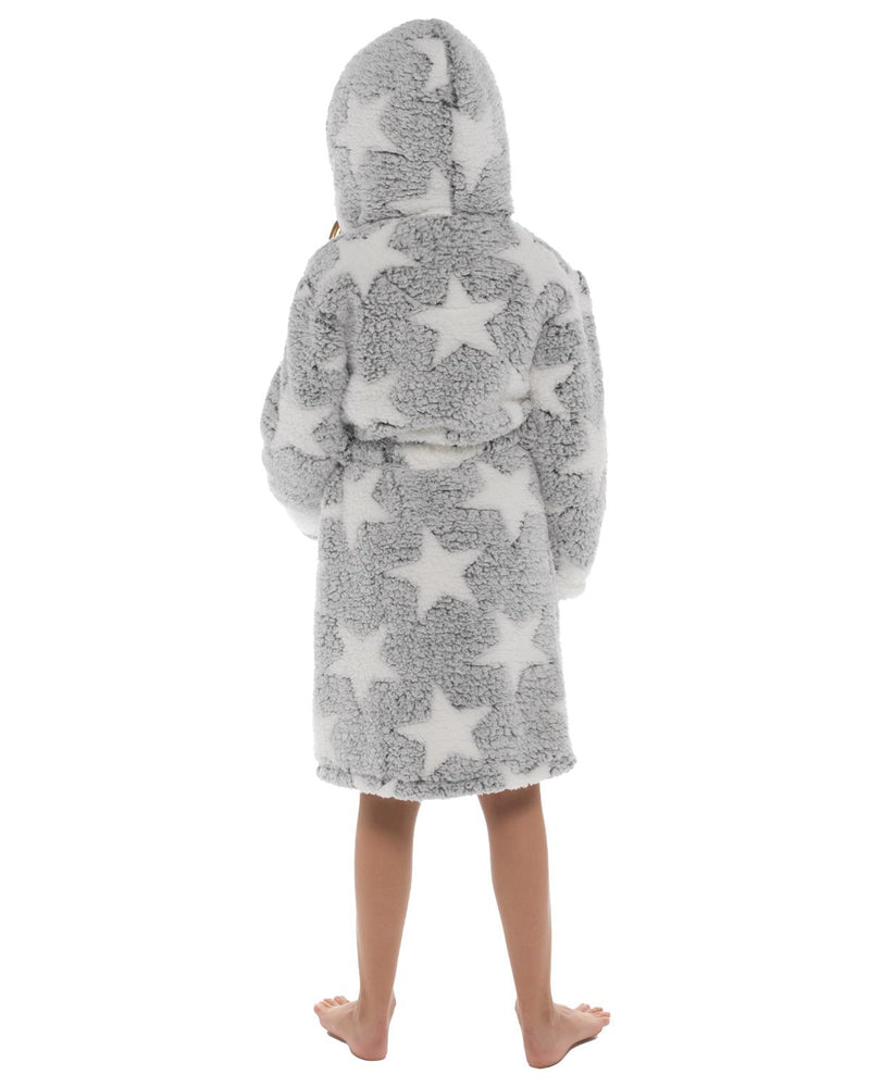 Slumber Hut Girls Star Print Borg Dressing Gown