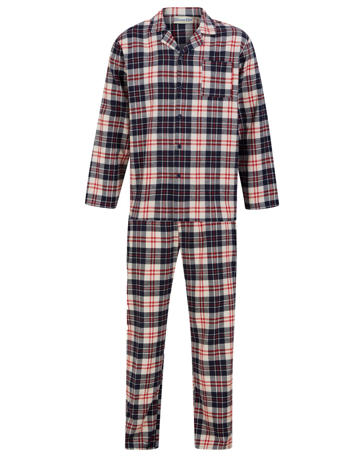 Walker Reid Mens Brushed Cotton Check Tailored Pyjamas