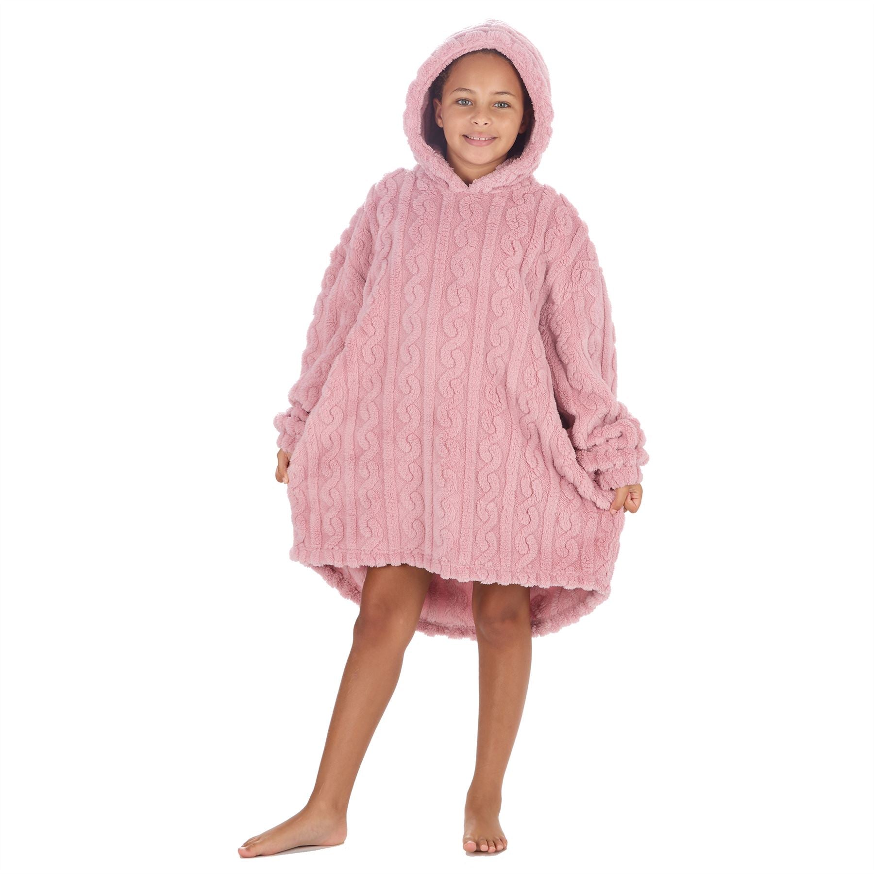 Huggable Kids Sherpa Cable Fleece Snuggle Hoodie