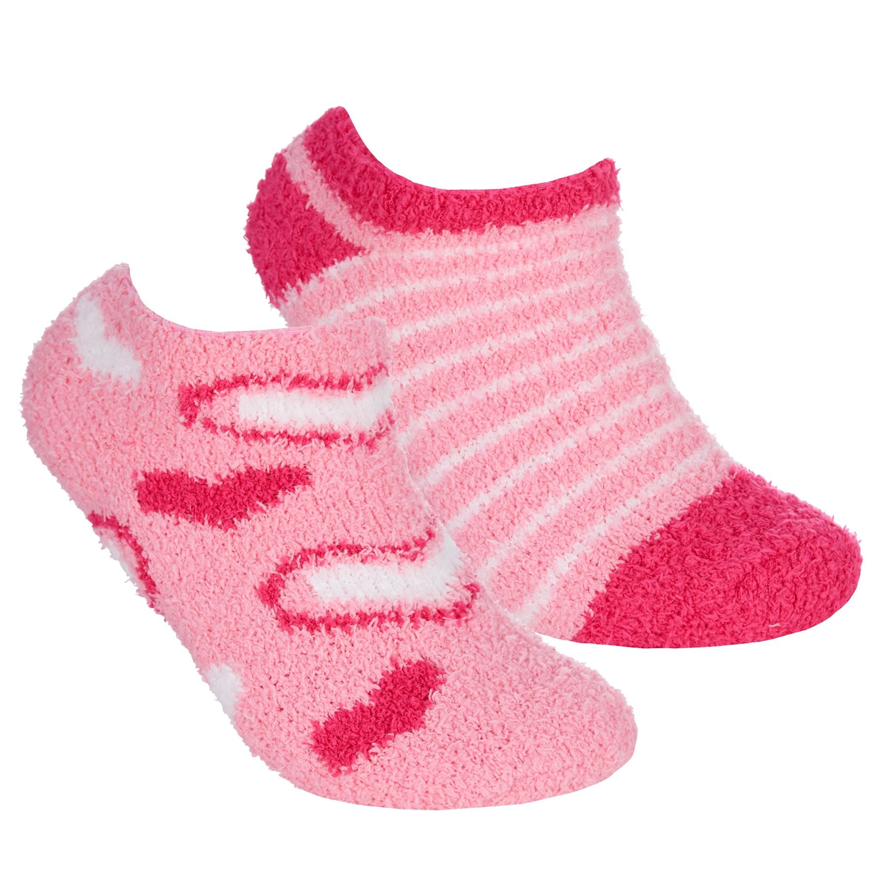 Forever Dreaming 4 Pack Womens Heart Cosy Trainer Socks