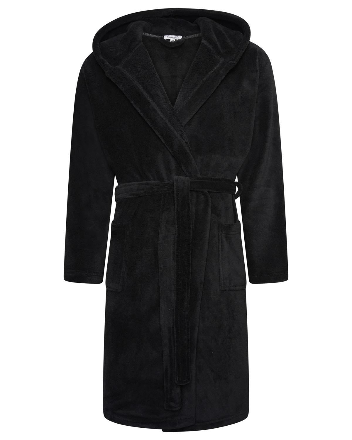 Loungeable Mens Fleece Hooded Dressing Gown