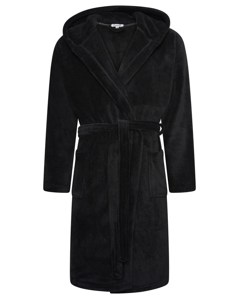 Loungeable Mens Fleece Hooded Dressing Gown