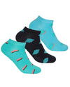 Womens 6 Pack Geo Mix Bamboo Trainer Socks