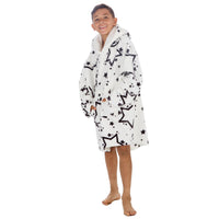 Huggable Kids Cream Star Print Snuggle Hoodie