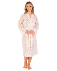 Slenderella Womens 45" Floral Dobby Spot Woven Robe