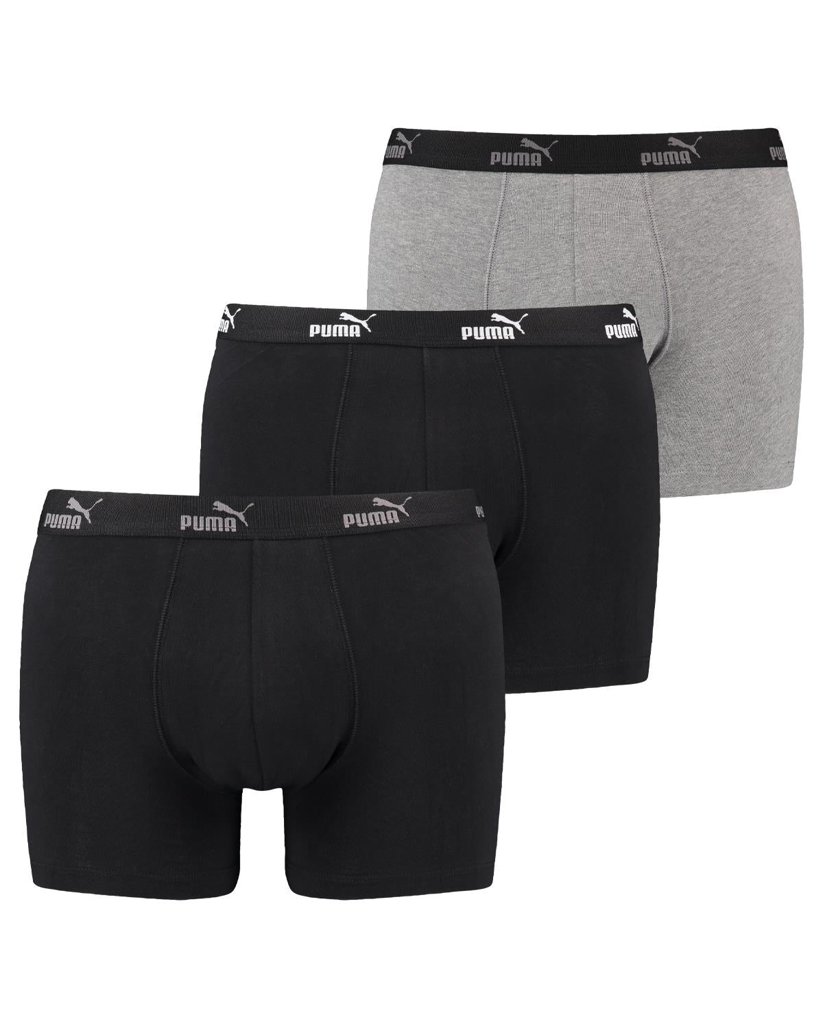 Puma Mens 3 Pack Cotton Solid Boxer Shorts