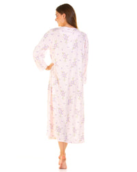 La Marquise Womens Primrose in Bloom Jersey 50" Long Sleeve Nightie