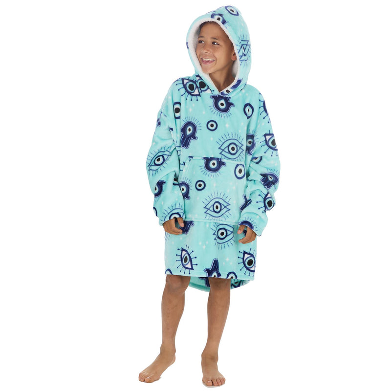 Huggable Kids Aqua Protective Eye Snuggle Hoodie