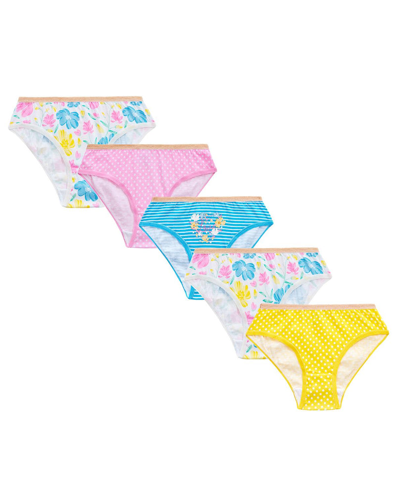 5 Pairs Girls Summer Floral Cotton Knickers