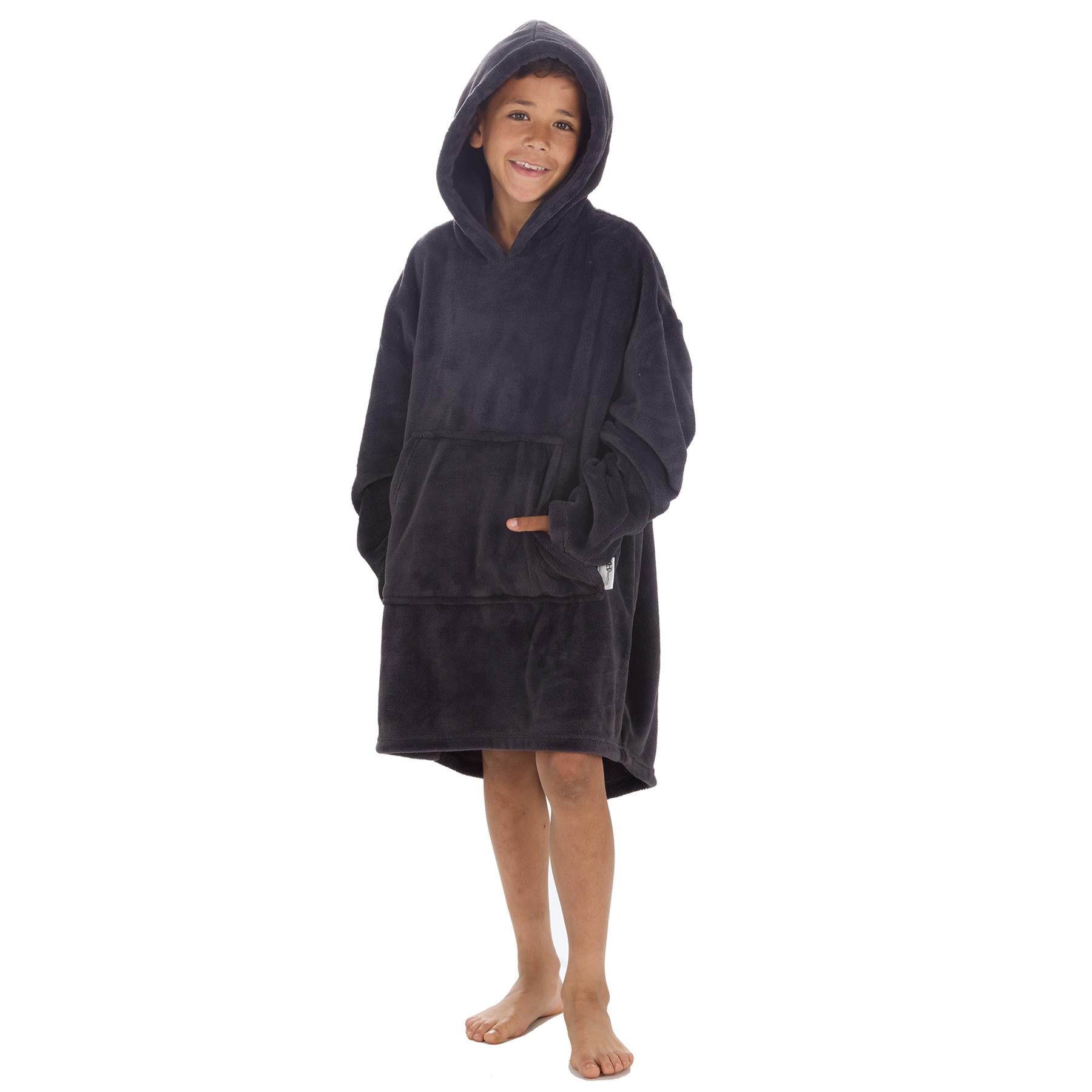 Huggable Kids Plain Oversized Fleece Hoodie